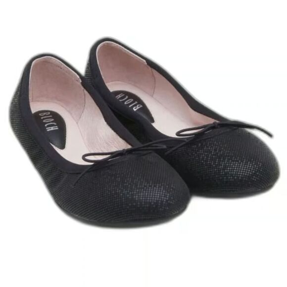 BLOCH Girls Leda Ballet Flats - BG2028 Black Shimmer - Size EU 33/US 1.5 (8017) - Picture 1 of 4
